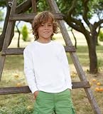 FRUIT OF THE LOOM CHILDRENS LONG SLEEVE T SHIRT - 5 COLOURS