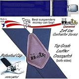 2 wide Navy Blue Holdup Suspenders