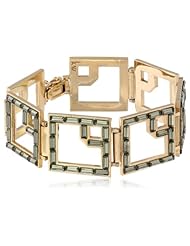 Kelly Wearstler Mansfield 18k Gold Plated Crystal Baguette Bracelet, 7"