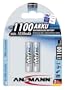 Ansmann 5035222 Micro/AAA/HR03 1,2 Volt NiMH-Akku/Professional (1100 mAh, 2er Blister) blau