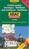  : ADAC Wander- & RadKarte 74 Pfaffenwinkel, Schongau, Weilheim, Bad Kohlgrub, Staffelsee 1 : 30 000: Deutsche Alpen / Alpenvorland. Mit touristischem Register und Freizeitf&uuml;hrer