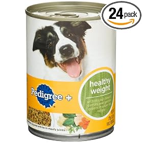 Pedigree + Healthy Weight Ground Entree in Meaty Juices Food for Dogs, 13.22-Ounce Cans (Pack of 24)