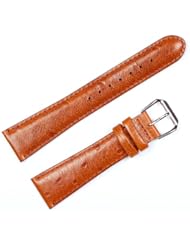 Ostrich Grain Watch Band Havana 19mm Watch band - by deBeer