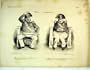 French Antique Print Soldier Facial Expressions Chair