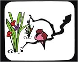 Mouse Pad with Japan, blossom, perched, branch, flowers, bird, leaves, grass, Asia