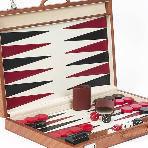 510MSTiwO7L Francesco Luxury Briarwood/Genuine Leather Backgammon Set from ITALY