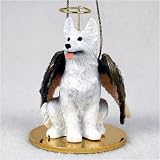 White German Shepherd Ornament Tiny Angel Shepherd Figurine