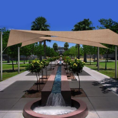 Phoenix 11.5' Square Sun Shade Sail Complete Home Kit Desert Sand Color by Phoenix Shade Sails