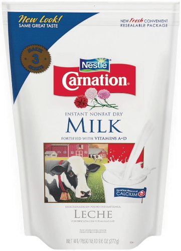 Nestle carnation instant nonfat dry milk, 9.6 ounce pouch