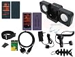 iShoppingdeals - Black/Pink Skin Case + Car Charger + AC Travel Charger + USB Data Cable + Black Speaker + Headphone + Screen Protector + Armband + Beltclip + Fishbone Keychain for Microsoft Zune HD 16GB 32GB