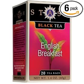 Stash Premium English Breakfast Black Tea, Tea Bags, 20-Count Boxes (Pack of 6)