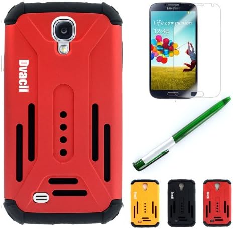 Dvacii (TM) (Red) Samsung Galaxy S4 i9500 (IRON MAN) Armored Dual Layer Drop Protection Case + Free Screen Protector