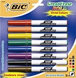 Now Sale dry erase markers Low prices BIC Great Erase Bold Color Dry Erase Marker, Fine Point, Assorted Colors, 8 Dry Erase Markers