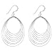Sterling Silver Small Pear Cascading Wire Hoop Earrings