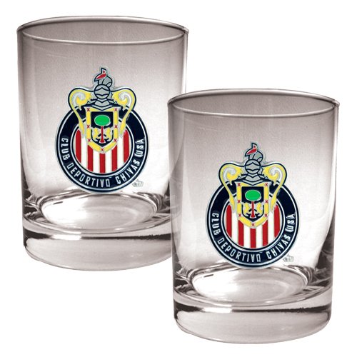 Chivas USA MLS 2pc Rocks Glass Set - Primary Team Logo