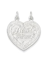 Sterling Silver Best Friend 2-piece break apart Heart Charm