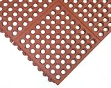 Rubber-Cal Dura-Chef Interlocking Anti-Fatigue Floor Mat - 5/8inchx3ftx3ft - Red Anti Slip Mat
