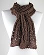 Knitted by hand PURE ARGENTINIAN COTTON Scarf in Warm Chocolate - Clever Gift Idea for Sensitive Skin (One-of-a-kind)