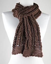 Knitted by hand PURE ARGENTINIAN COTTON Scarf in Warm Chocolate - Clever Gift Idea for Sensitive Skin (One-of-a-kind)