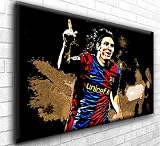 Lionel Messi Barcelona F.C. Pop Art Un-Framed (30in x 20in) 01 Canvas Art Poster Print Stunning Quality oneblankwall.co.uk