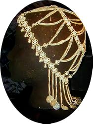 Gold Metal Headpiece with Coins
