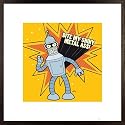 Futurama - Framed Art Print / Poster (Bender: Bite My Shiny Metal A**!) (Size: 16" x 16")