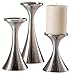 Torre & Tagus 902248A Tomar Antique Ribbed Pillar Holders (Set of 3), Pewter