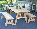 10'L x 27W Red Cedar Picnic Table w/Benches