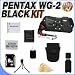 Pentax Optio WG-2 Adventure Series 16 MP Waterproof Digital Camera with 5 X Optical Zoom (Black) W/8GB SDHC Memory Card + Extra LI50B Extended Life Battery + Deluxe Case w/Strap + USB Card Reader + Memory Card Reader + Accessory Saver Bundle!