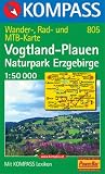 : Kompass Karten, Vogtland-Plauen, Naturpark Erzgebirge: Plauen, Klingenthal. Wander-, Bike- und Langlaufkarte