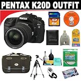 Pentax K20D Digital SLR with 16-45mm f/4.0 Lens + Hoya 67mm UV Haze Protector Glass Filters + Deluxe DB ROTH Accessory Kit