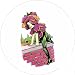 Flower Children 4 inch Square Coaster Crimson Rambler