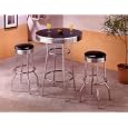 Beautiful Chrome Plate Bar Table and 2 Stool Set