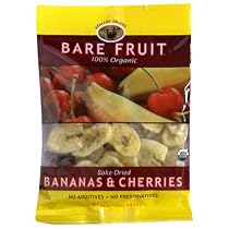 Bare Fruit 100% Organic Bake-Dried Bananas & Cherries, 0.64-Ounce Pouches (Pack of 96)
