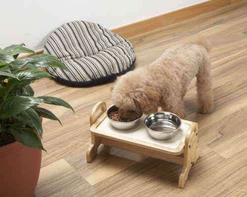 Adjustable Height Wood Dining Table for Dog *Senior Pets Friendly* (Small)