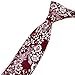Secdtie Men Skinny Tie Fashion Dark Red Cotton Floral Printed Linen Necktie MK26