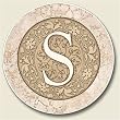 AutoCoaster ~ Monogram initial S ~ Tile Drink Coaster for car cupholder - cod...