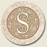 AutoCoaster ~ Monogram initial S ~ Tile Drink Coaster for car cupholder - code 588