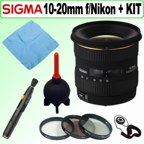Sigma 10-20mm f/4-5.6 EX DC HSM Lens for Nikon Digital SLR Cameras + Accessory Kit