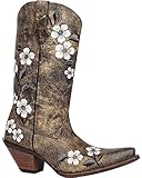 Durango Women's Crush Floral Bouquet Embroidered Cowgirl Boot Snip Toe Tan US