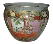 Rose medallion fishbowl / planter - 18"D