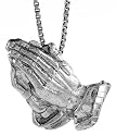 Sterling Silver 15/16" (24mm) Praying Hand Pendant
