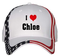 I Love/Heart Chloe USA Flag Hat / Baseball Cap