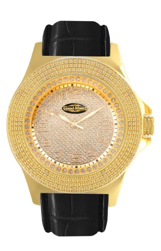 Grand Master Mens Diamond Watch 0.15ct Yellow Gold Case