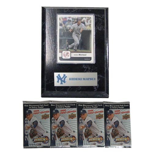 MLB Card Plaques - New York Yankees-Hideki Matsui with FREE 4 pa