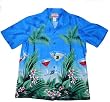 Top Quality Blue Cocktail Hawaiian Aloha Shirt