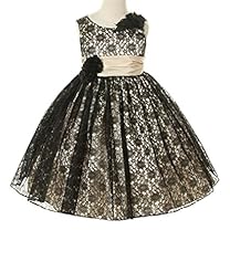 Girls Charmeuse/Polyester Lace Flower-Girl Dress  With a Sash 