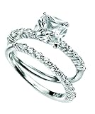 Element Sterling Silver, Ladies, R2753C, Square Cut CZ Ring & Eternity Ring