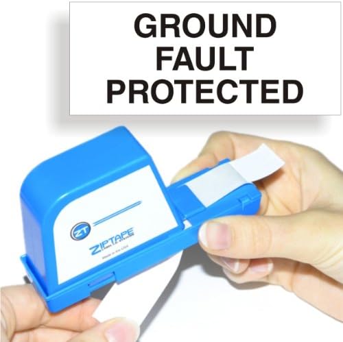 GROUND FAULT PROTECTED, Grab-a-LabelTM Dispenser Kit Label, 2500 Labels / Dispenser, 1.5" x 0.625"
