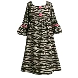 Bonnie Jean Girl PLUS SIZE 12.5-20.5 BLACK WHITE ZEBRA ANIMALP PRINT BUBBLE BELL SLEEVE FUZZY KNIT BABYDOLL Special Occasion Girl Party Dress